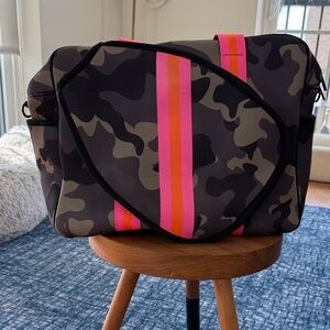 Queen of the Court Camouflage Pickleball Bag with Pink and Orange handles
